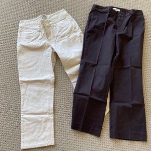 2 BANANA REPUBLIC cropped pants * off-white JEANS & Chocolate brown HARRISON ~ 4